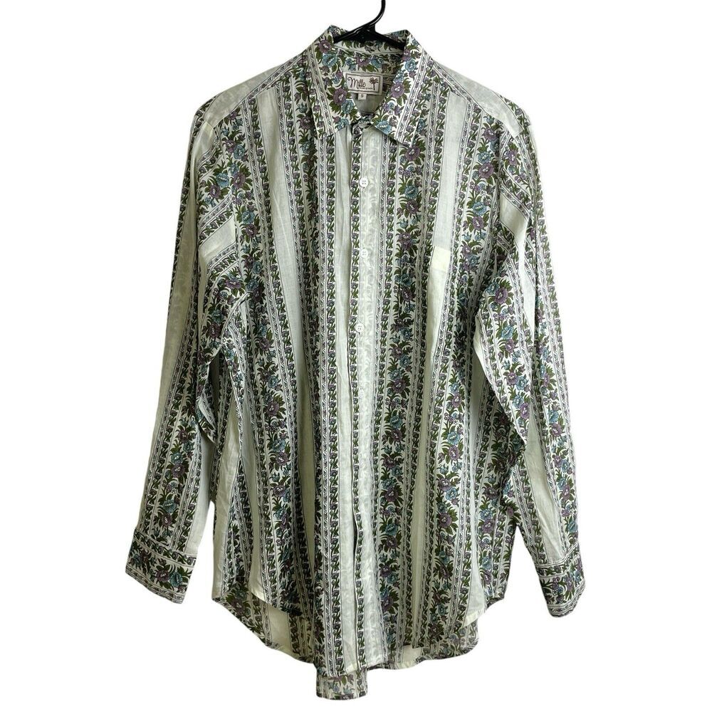 Mille Resort Wear Small Womens Hollie Shirt Dress Long Sleeve Mini Multi Floral
